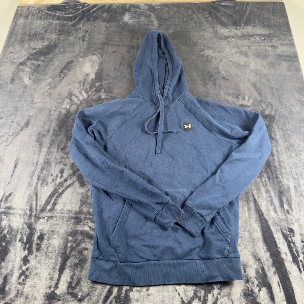 Under Armour Rival Fleece Hoodie Mens‎ Small Blue Pullover Logo Sweatshirt